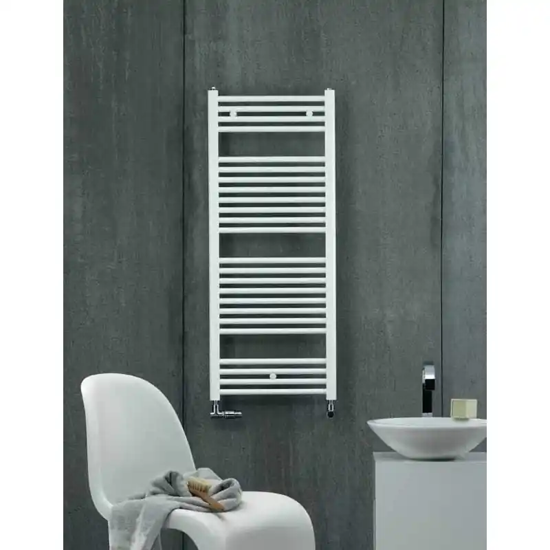 Sèche-serviettes hydraulique blanc RAL 9016, hauteur 180 cm Zehnder Aura PBN