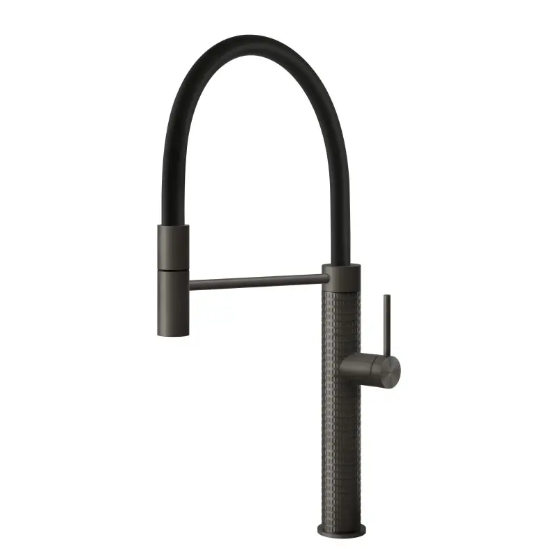 Gessi Rubinetterie Mitigeur de cuisine en métal brossé noir Meccanica 60012-707