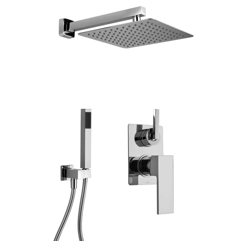 Kit doccia completo in ottone cromato soffione 25 x 25 Paini VENTI KITVEN2CR