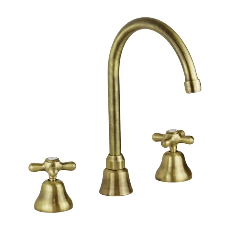 Robinet de lavabo 3 trous avec bec haut de couleur bronze Gattoni Calypso 1109350V0