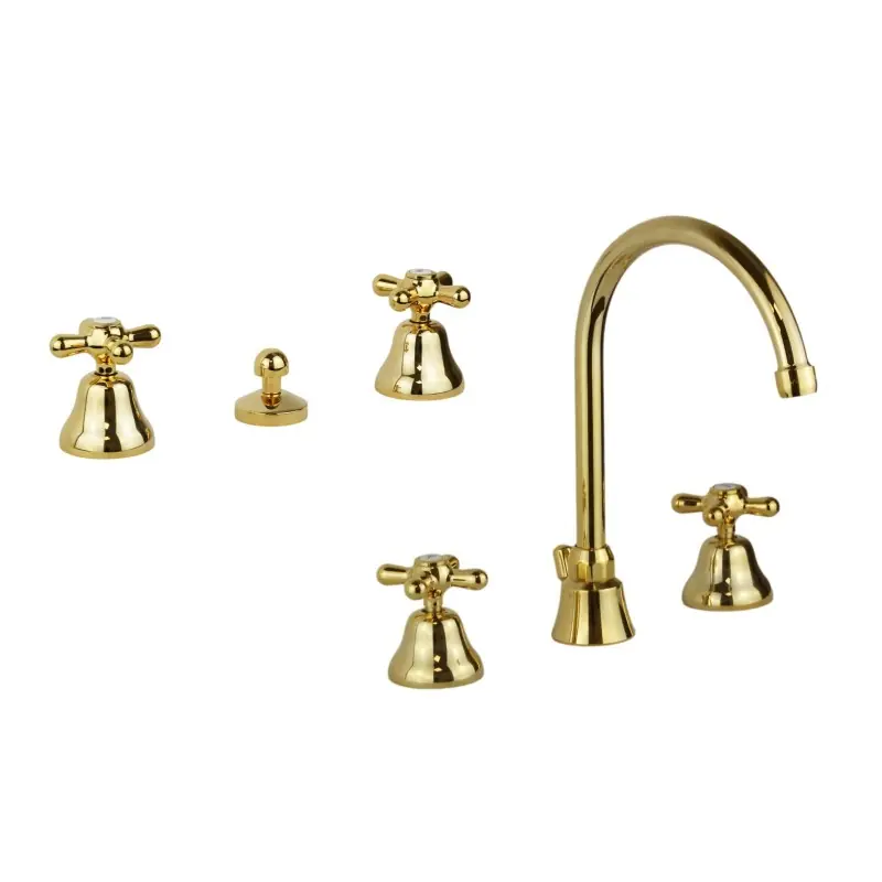 Robinet à trois trous de couleur or pour la rénovation Gattoni Calypso KITCALY1DO