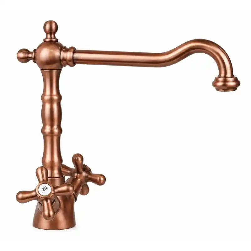 Mélangeur d‘évier de cuisine de style baroque de couleur cuivre Gattoni Calypso 5691/RER0