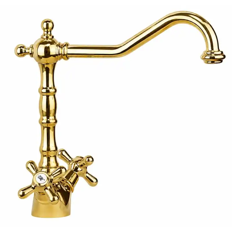 Mélangeur d‘évier de cuisine de style baroque de couleur or Gattoni Calypso 5691/RED0