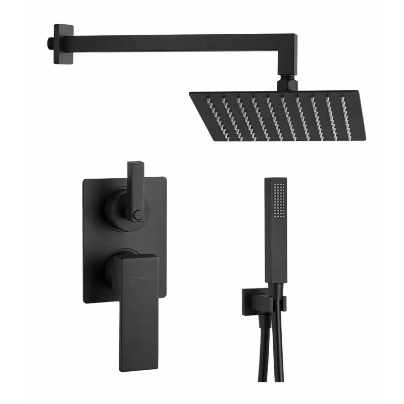 Kit doccia Nero opaco completo di corpo incasso Paini Venti V2YO433TCD1