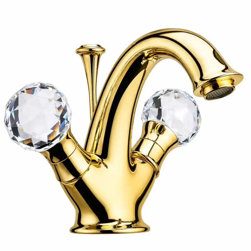 Mitigeur lavabo avec bouchon de vidange finition or Webert Viktoria D700143010