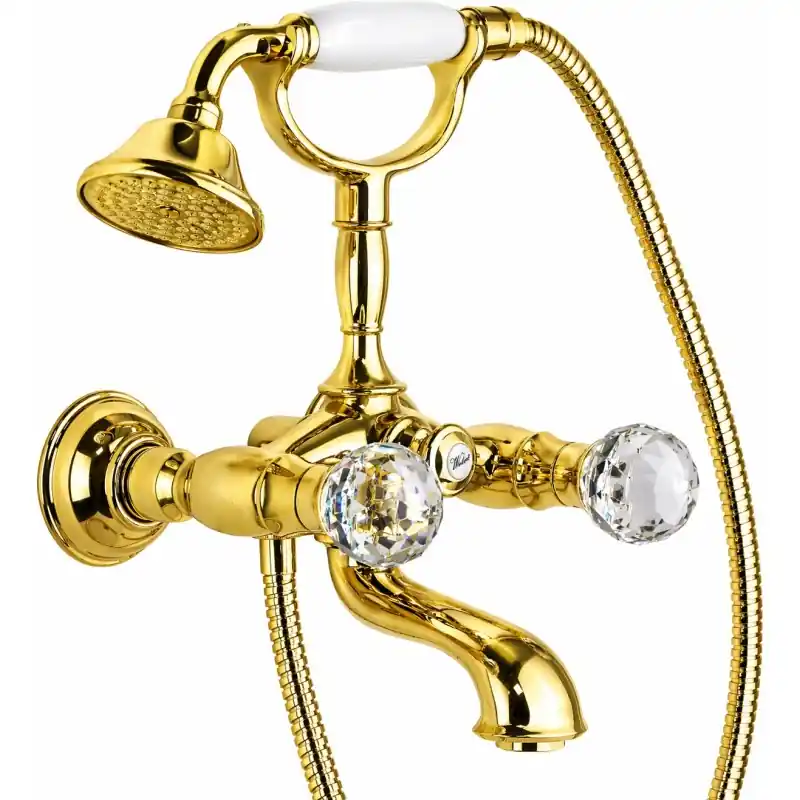 Mitigeur bain extérieur avec set de douche finition or Webert Viktoria D720100010