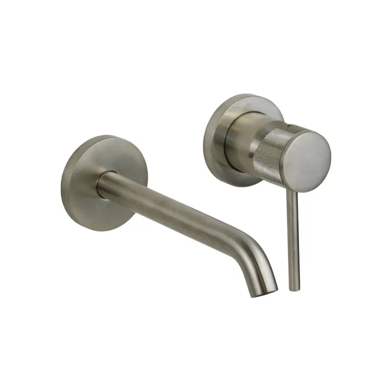 Mitigeur lavabo mural manette luxe acier brossé Gattoni BETA 2437/24NS