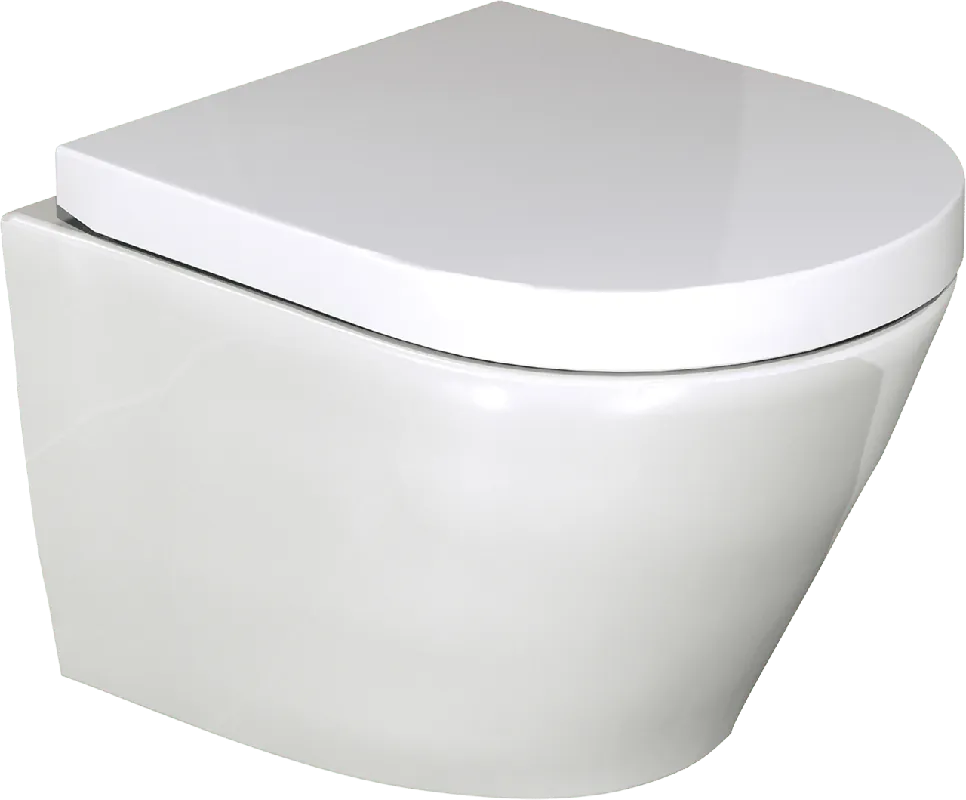 Luca Varess Calibro wc suspendu Blanc Brillant sans rebord compact