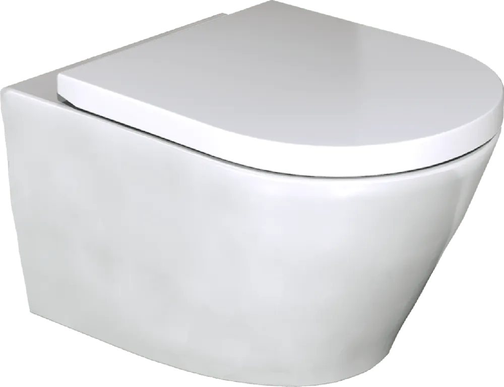 Luca Varess Calibro wc suspendu Blanc Brillant sans rebord avec abattant medio