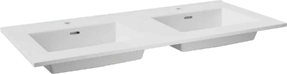 Storke Kera plan double vasque céramique blanc mat 120 x 52 cm, bonde non incluse