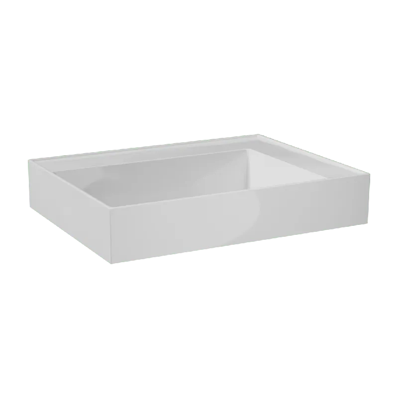 Balmani Argila plan vasque asymétrique gauche marbre composite Blanc Brillant 60 x 46 cm