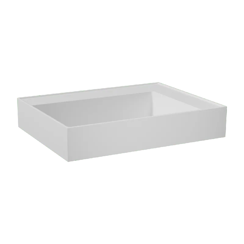Balmani Argila plan vasque asymétrique gauche marbre composite blanc mat 60 x 46 cm