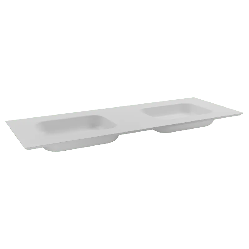Balmani Eclips double vasque Solid Surface blanc mat 150 x 55 cm