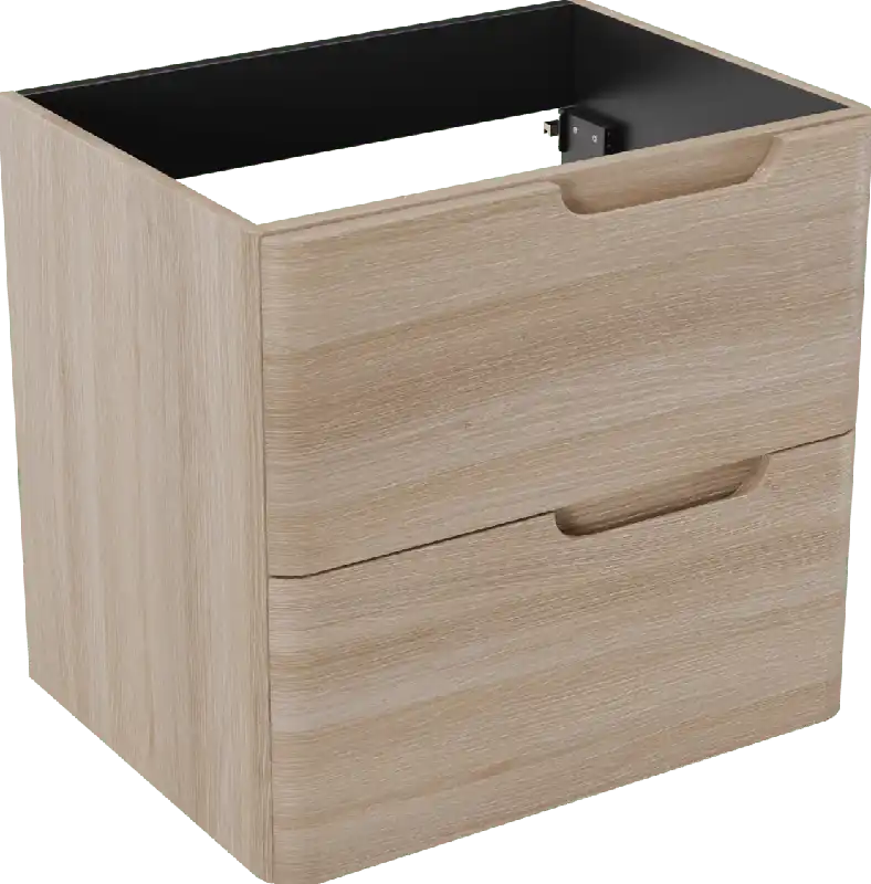Linie Curvo meuble sous-vasque suspendu 60 x 46 cm chêne clair 2 tiroirs