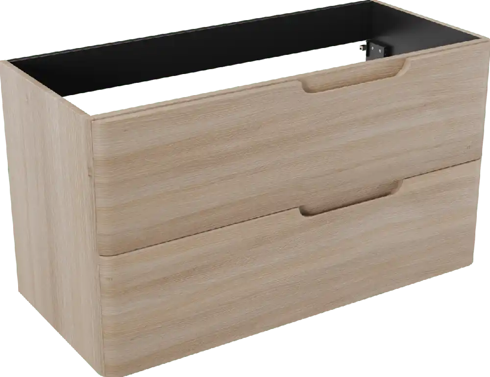 Linie Curvo meuble sous-vasque suspendu 100 x 46 cm chêne clair 2 tiroirs