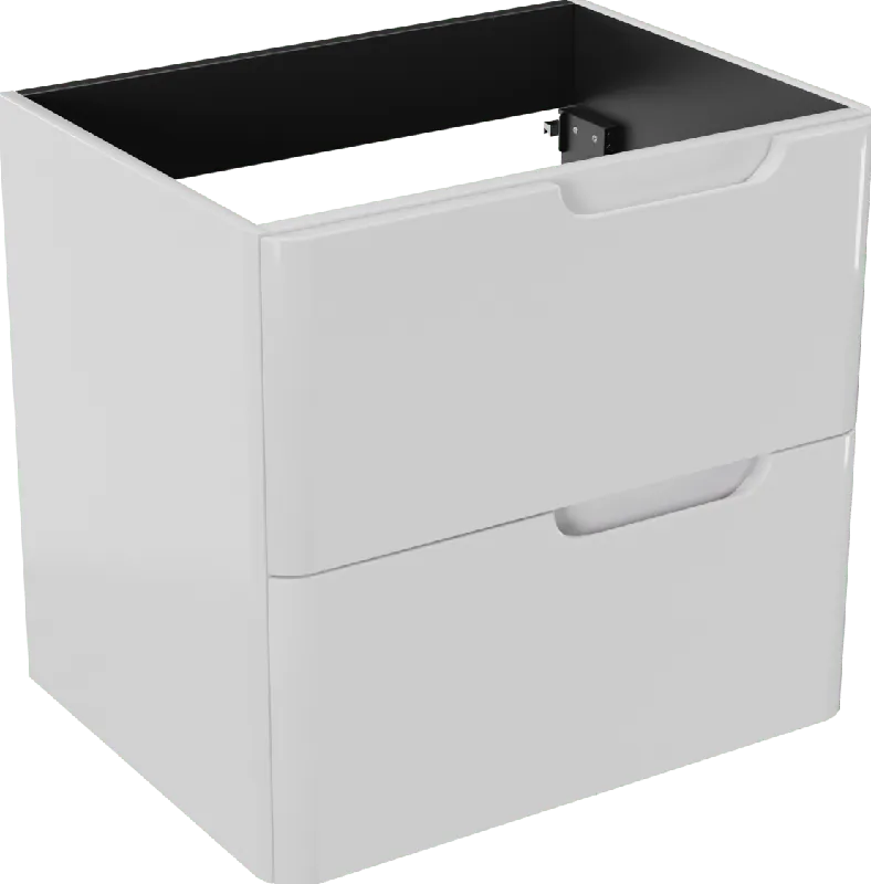 Linie Curvo meuble sous-vasque suspendu 60 x 46 cm Blanc Brillant 2 tiroirs