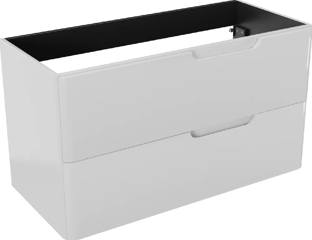 Linie Curvo meuble sous-vasque suspendu 100 x 46 cm Blanc Brillant 2 tiroirs