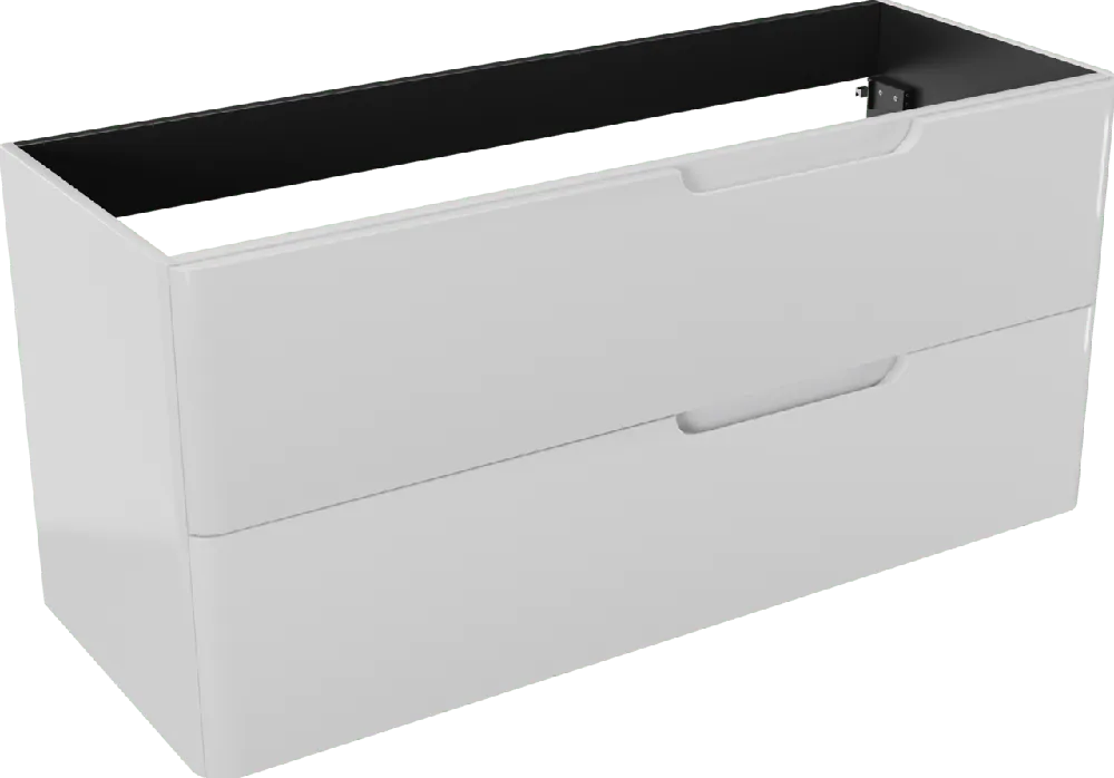 Linie Curvo meuble sous-vasque suspendu 120 x 46 cm Blanc Brillant 2 tiroirs