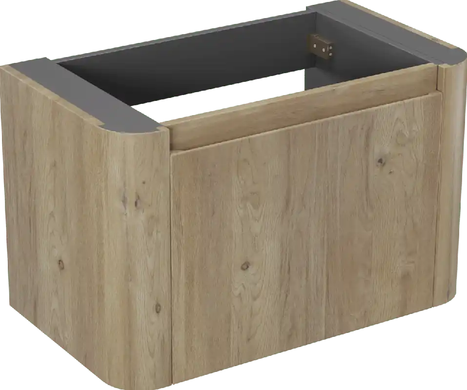 Storke Soft meuble sous-vasque suspendu 80 x 46 cm Chêne brut 2 tiroirs