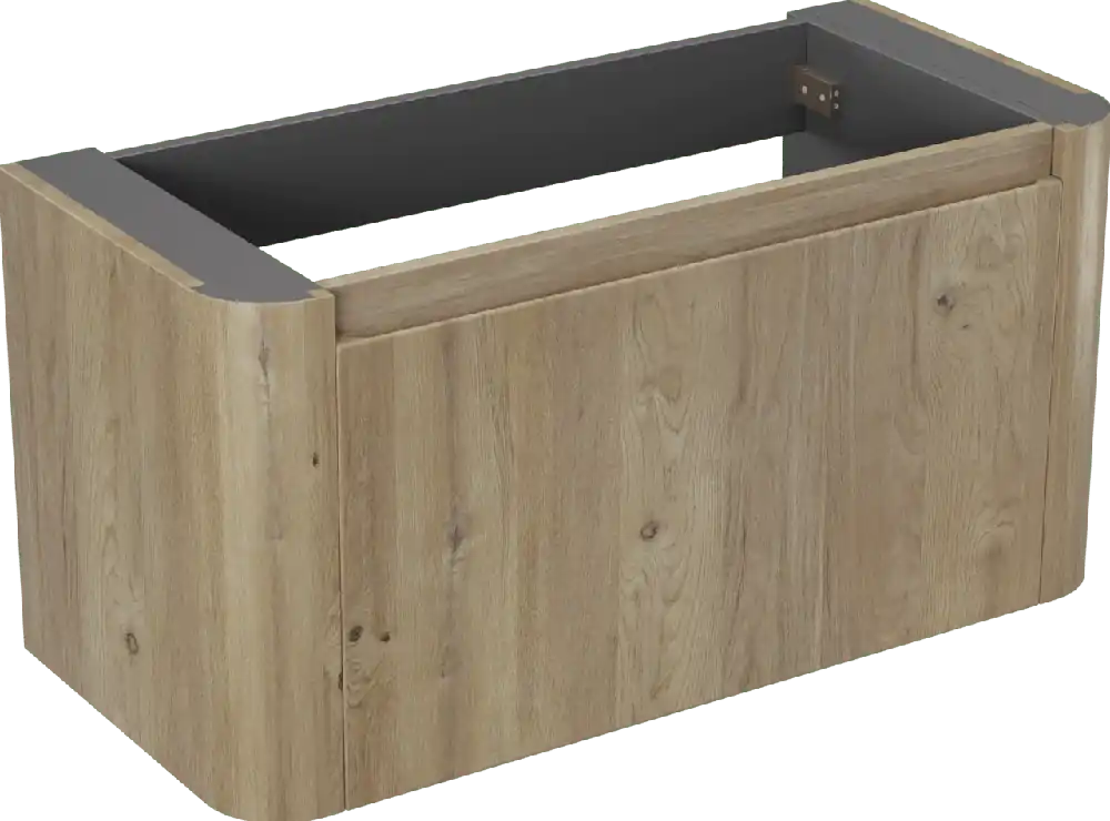 Storke Soft meuble sous-vasque suspendu 100 x 46 cm Chêne brut 2 tiroirs