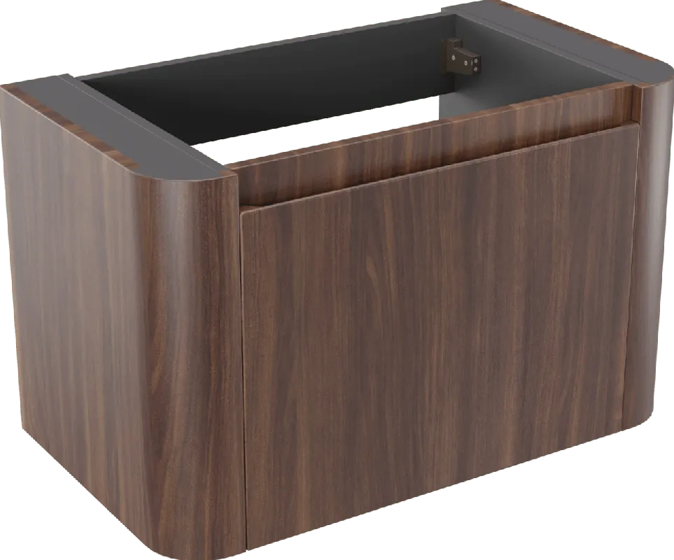 Storke Soft meuble sous-vasque suspendu 80 x 46 cm Noyer 2 tiroirs