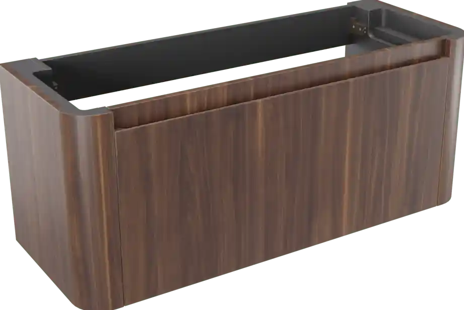 Storke Soft meuble sous-vasque suspendu 120 x 46 cm Noyer 2 tiroirs