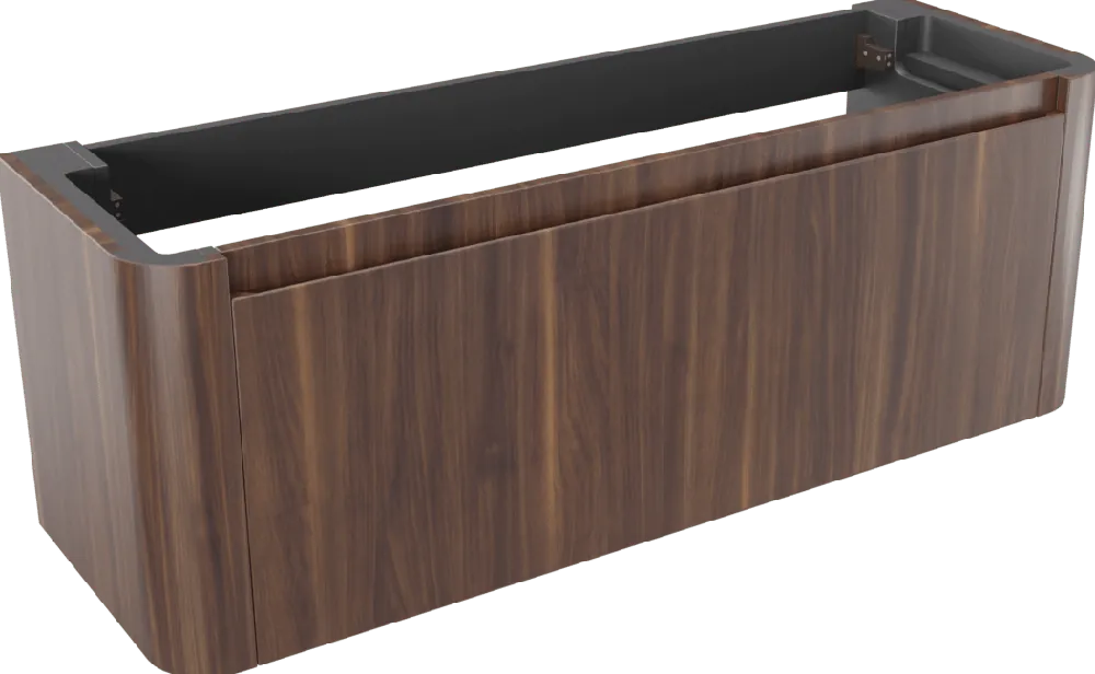 Storke Soft meuble sous-vasque suspendu 140 x 46 cm Noyer 2 tiroirs