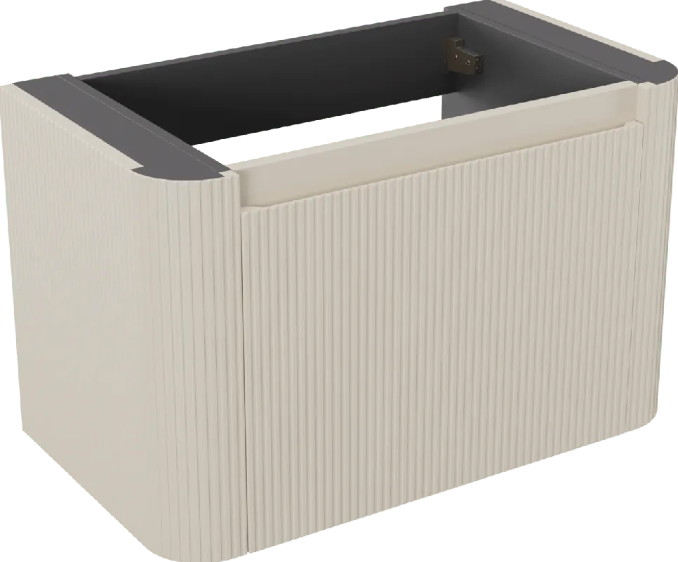 Storke Soft meuble sous-vasque suspendu 80 x 46 cm Sand mat 2 tiroirs Nervure sym. vert.