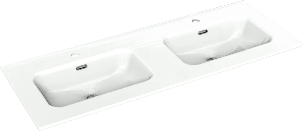 Linie Baro double vasque porcelaine blanc brllant 120 x 46 cm