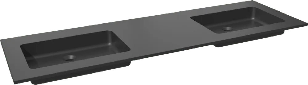 Storke Scuro double vasque quartz mat 165 x 52 cm