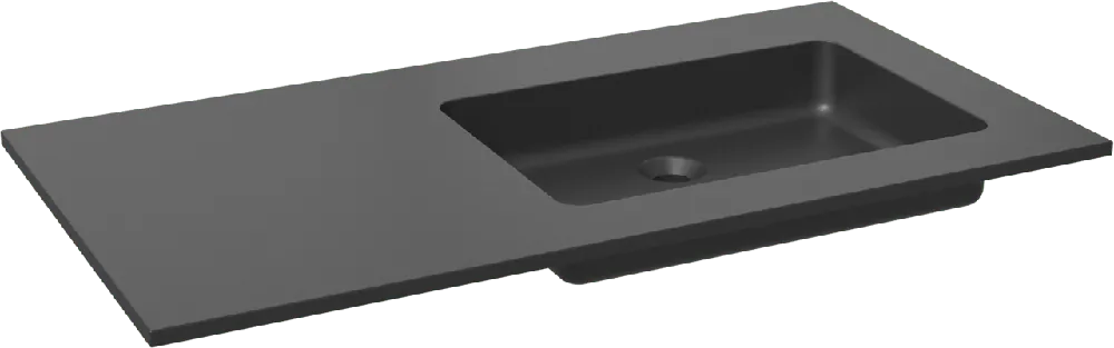 Storke Scuro plan vasque asymétrique à droite quartz mat 100 x 52 cm