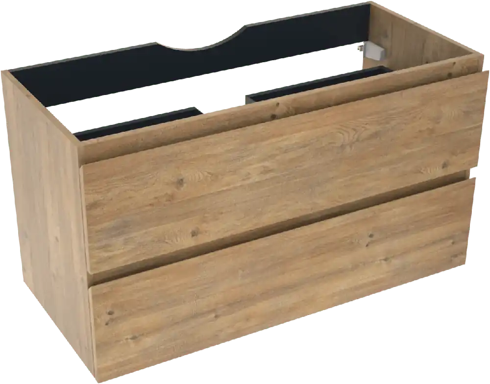 Linie Lado meuble sous-vasque suspendu 100 x 46 cm chêne naturel 2 tiroirs