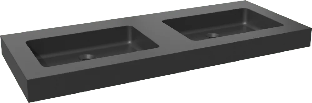Storke Scuro High double vasque quartz mat 130 x 52 cm