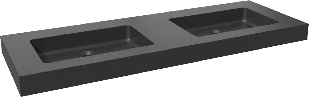 Storke Scuro High double vasque quartz mat 150 x 52 cm