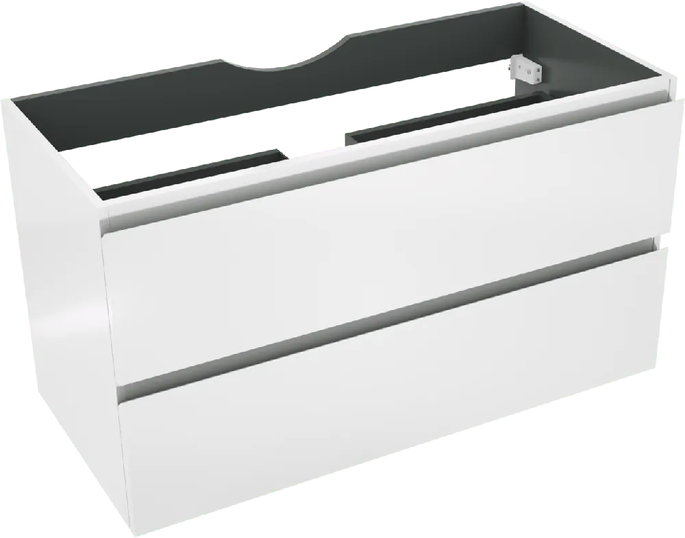 Linie Lado meuble sous-vasque suspendu 100 x 46 cm Blanc Brillant 2 tiroirs