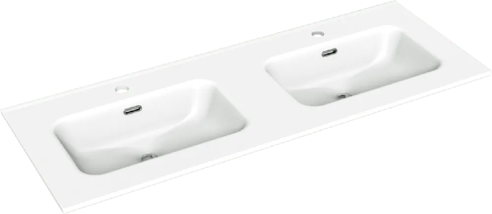 Linie Baro plan double porcelaine blanc mat 120 x 46 cm