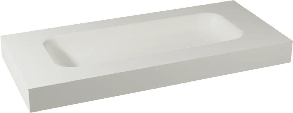 Balmani Arcato plan simple pour 2 trous de robinet mat Solid Surface 120 x 55 cm, bonde non incluse