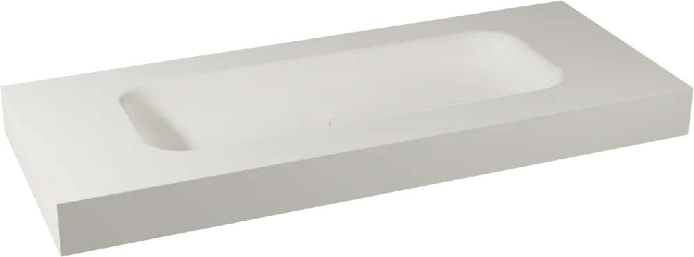 Balmani Arcato plan simple pour 2 trous de robinet mat Solid Surface 135 x 55 cm, bonde non incluse