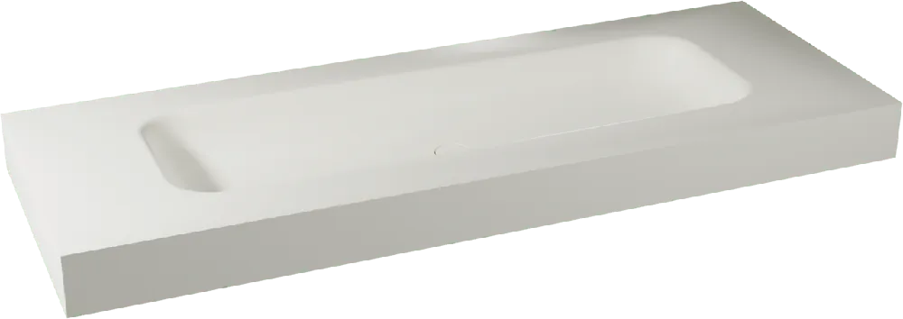 Balmani Arcato plan simple pour 2 trous de robinet mat Solid Surface 150 x 55 cm, bonde non incluse