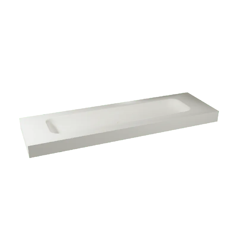Balmani Arcato plan simple pour 2 trous de robinet mat Solid Surface 180 x 55 cm, bonde non incluse