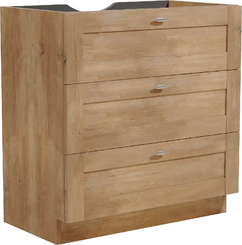 Linie Classo meuble sous-vasque a poser 80 x 46 cm chêne naturel 3 tiroirs