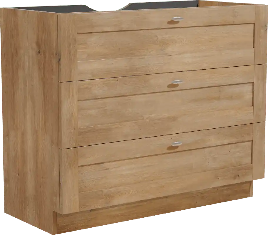 Linie Classo meuble sous-vasque a poser 100 x 46 cm chêne naturel 3 tiroirs