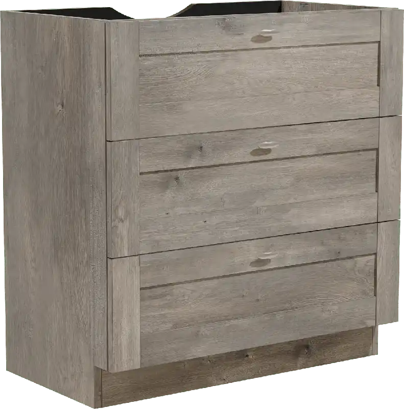 Linie Classo meuble sous-vasque a poser 80 x 46 cm chêne gris 3 tiroirs