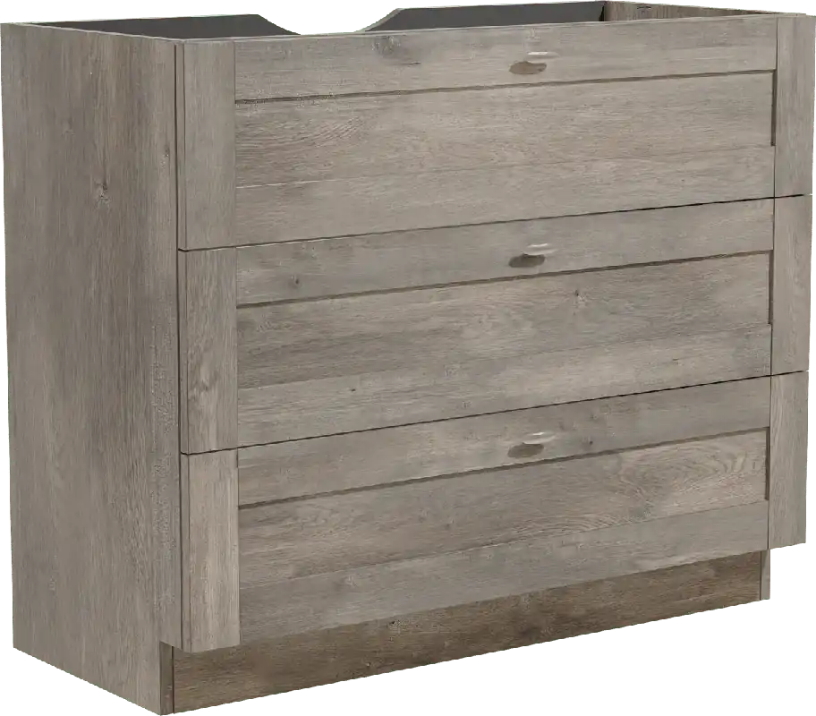 Linie Classo meuble sous-vasque a poser 100 x 46 cm chêne gris 3 tiroirs