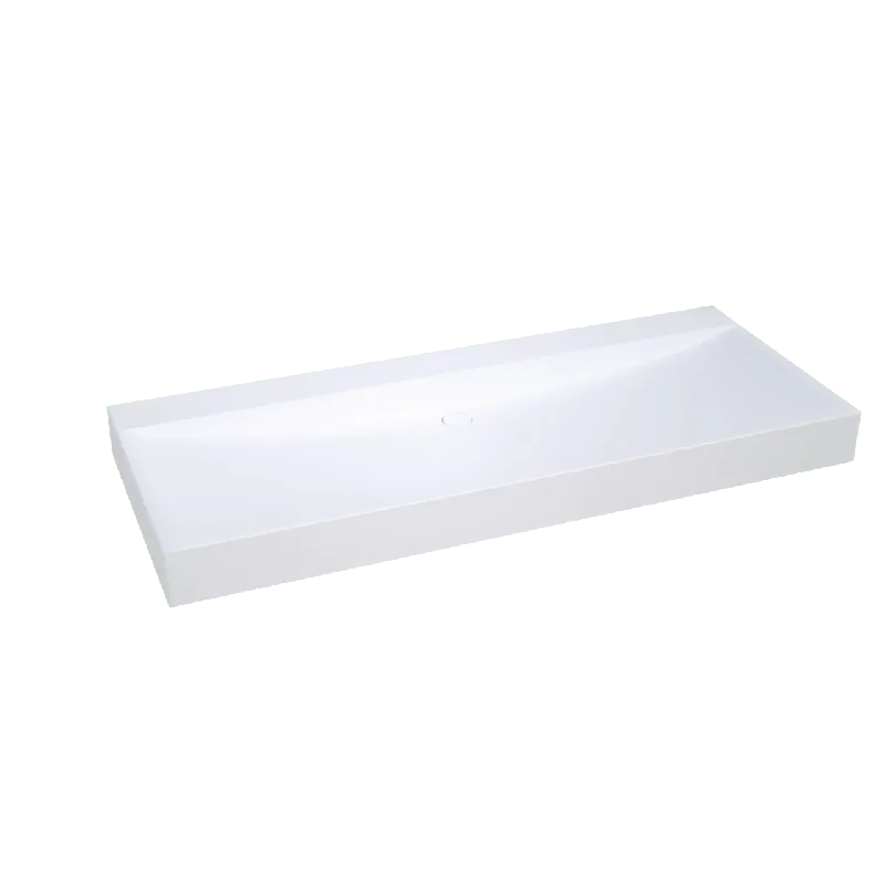 Balmani Wave plan simple pour 2 trous de robinet mat Solid Surface 135 x 55 cm