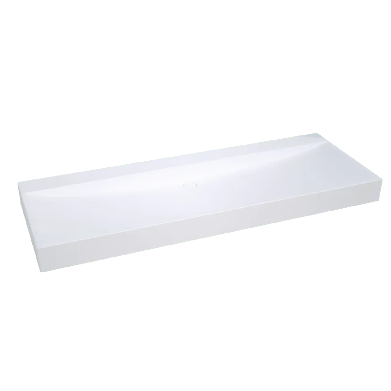 Balmani Wave plan simple pour 2 trous de robinet mat Solid Surface 150 x 55 cm