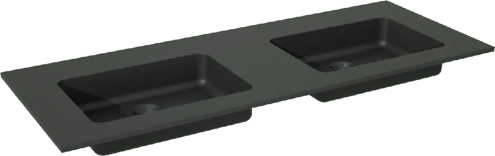 Storke Scuro double vasque quartz mat 120 x 46 cm