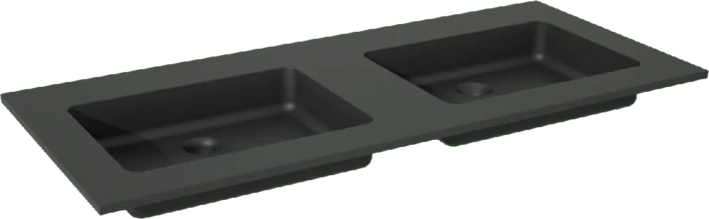 Storke Scuro double vasque quartz mat 120 x 52 cm