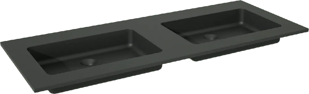 Storke Scuro double vasque quartz mat 130 x 52 cm
