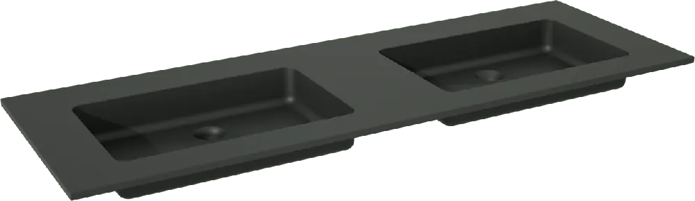 Storke Scuro double vasque quartz mat 150 x 52 cm
